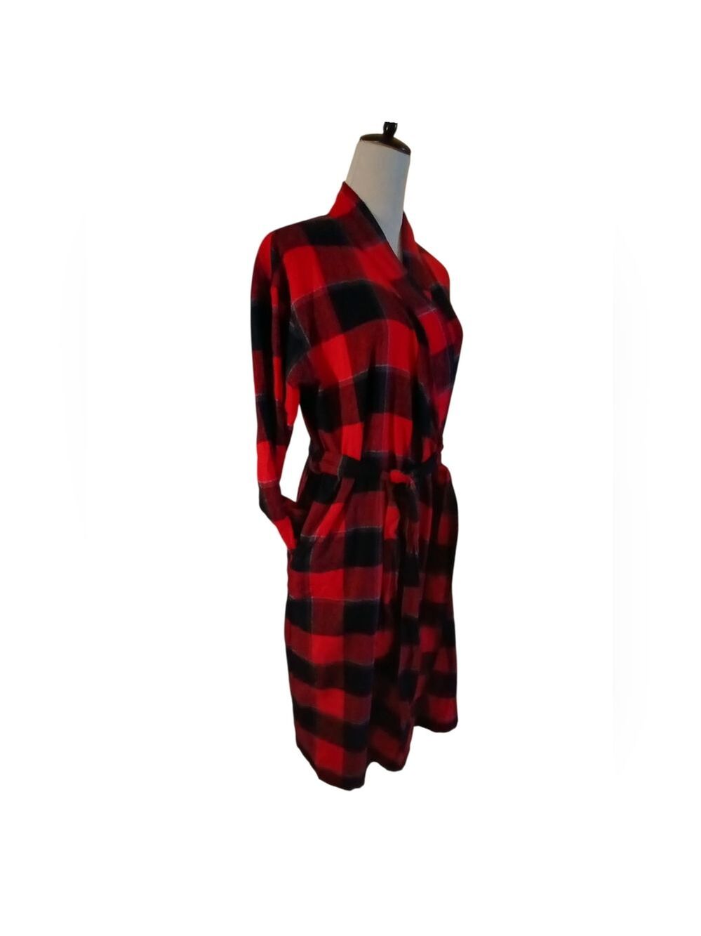 NWOT Soft Plaid Flannel Robe Stars Above™ M/L - Picture 4 of 6
